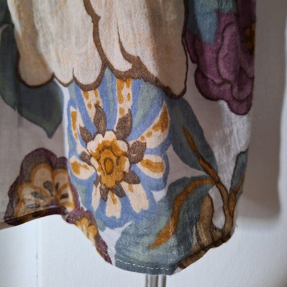 ZARA TRF, size XS, Peplum floral crop top with open back tie, 100% cotton - Picture 4 of 7